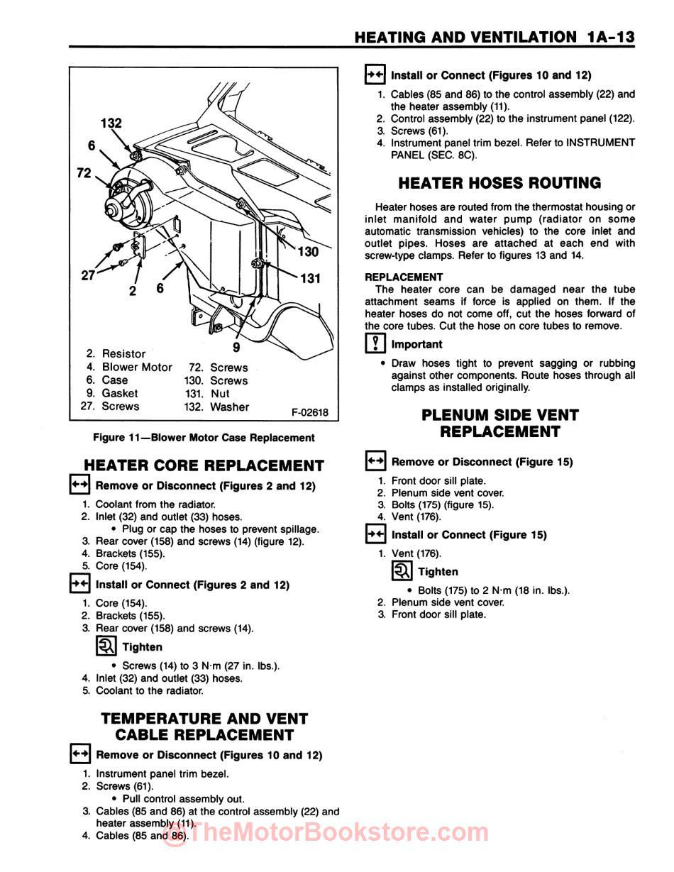 1987 Chevy S-10 LD Truck Shop Manual - Sample Page - Heating and Ventilation