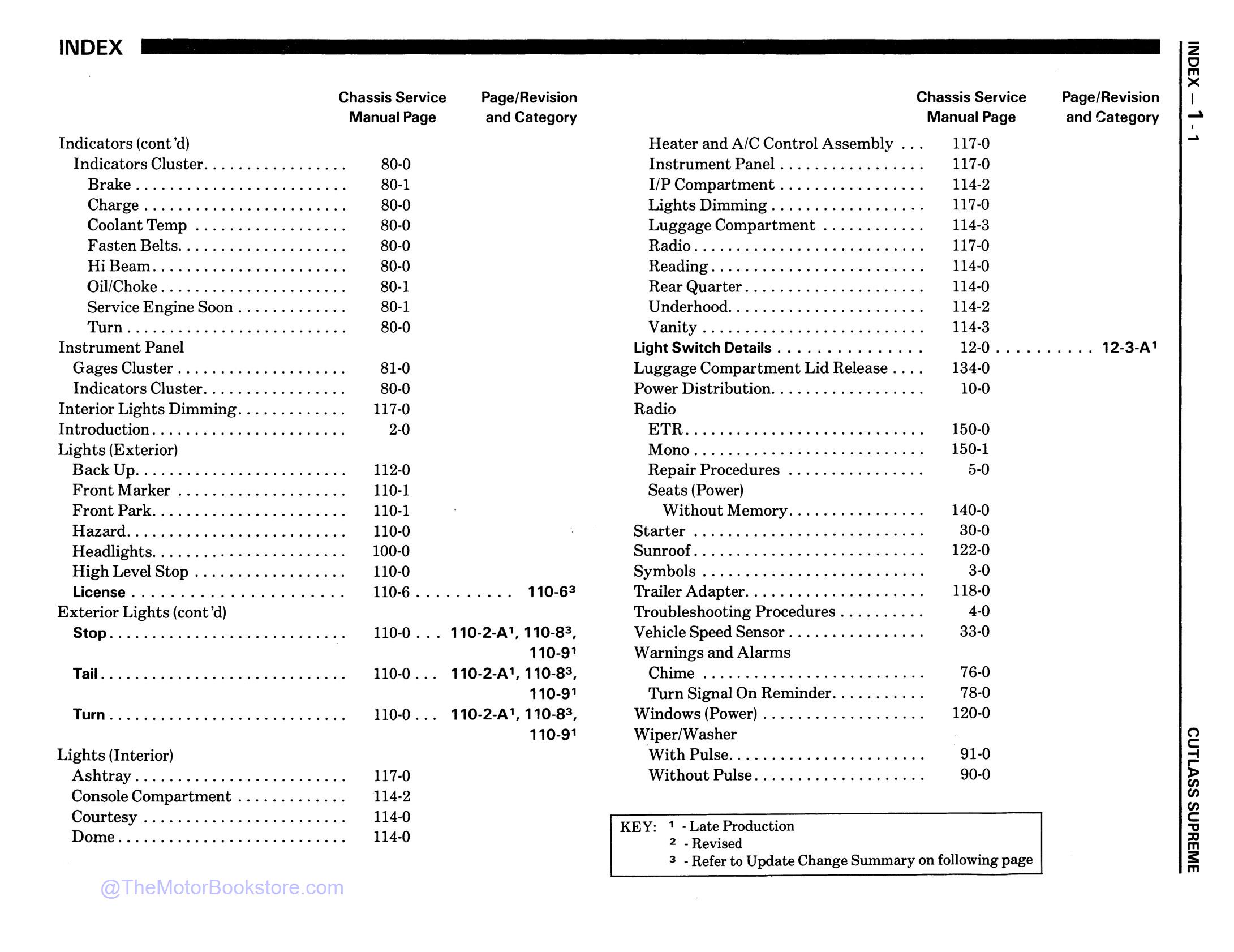 1987 Oldsmobile Service Repair Manual  - Table of Contents 3