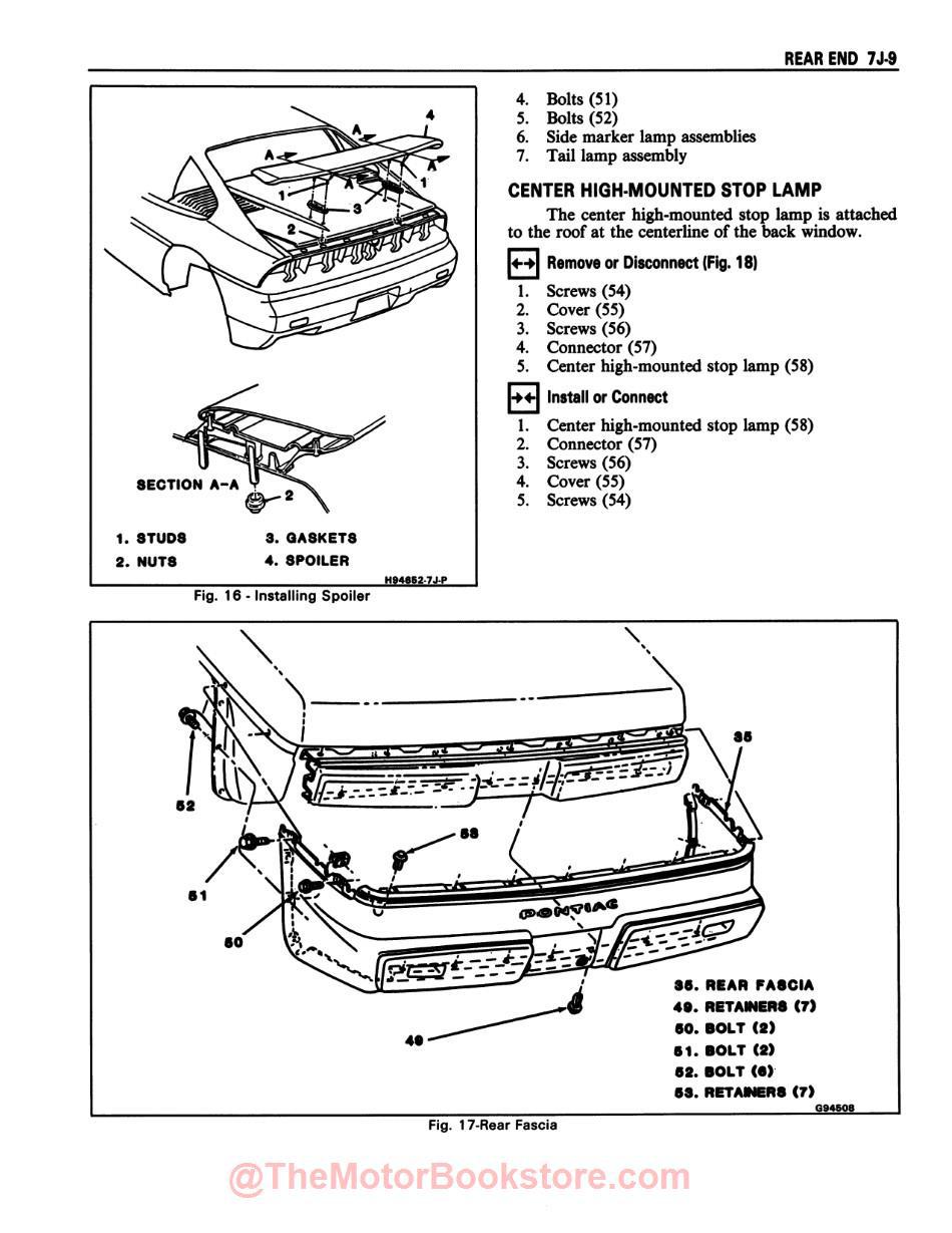 1987 Pontiac Fiero Service Manual - Sample Page - Rear End