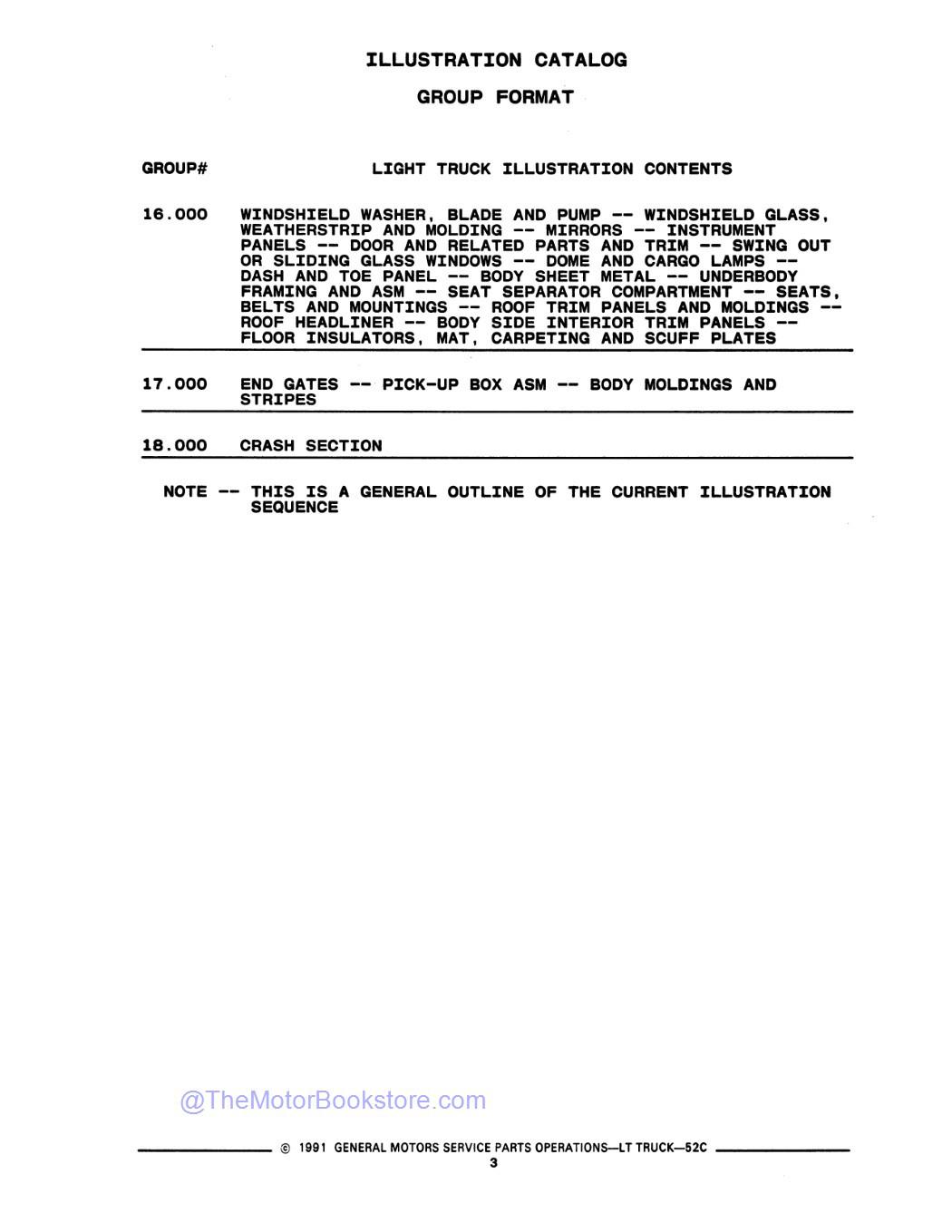 1988 - 1991 Chevrolet & GMC C/K Truck Parts Catalog - Table of Contents 3 1988 - 1991 Chevrolet & GMC C/K Truck Parts Catalog - Table of Contents 3