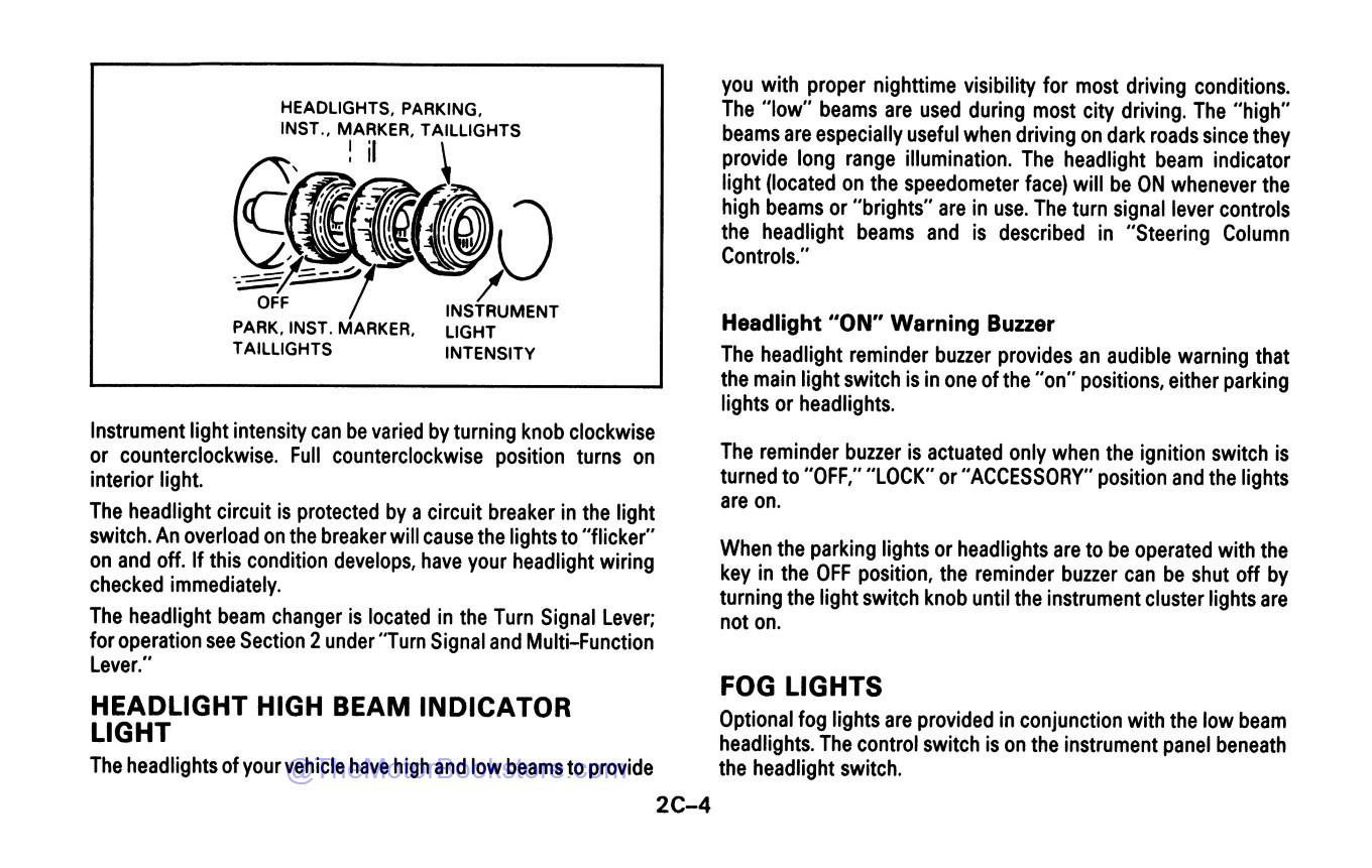 1988 Chevrolet Camaro Owner's Manual - Sample Page
