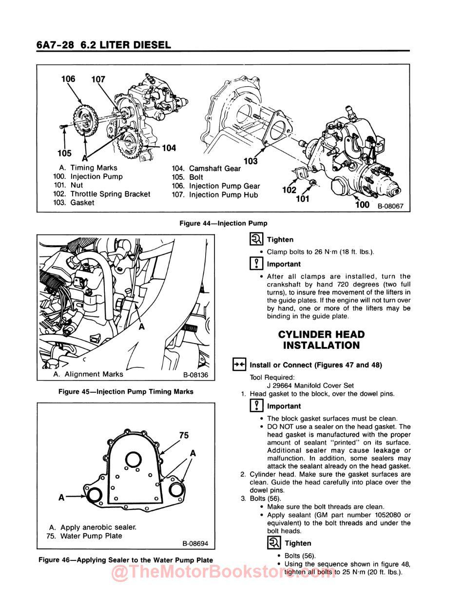 1988 Chevy LD Truck Unit Repair Manual - Sample Page - 6.2 Liter Diesel