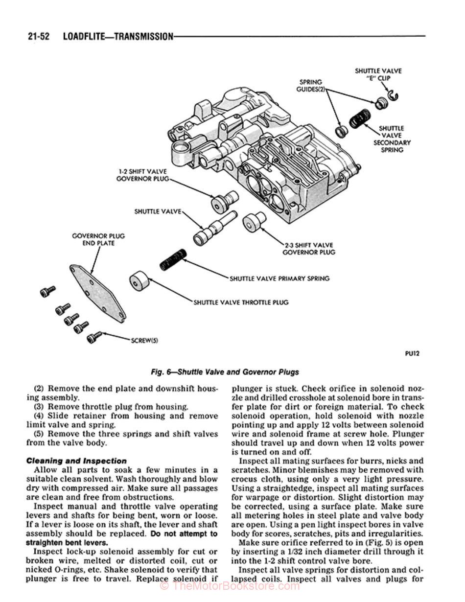 1988 Dodge Dakota Truck Shop Manual - OEM - Loadflite Transmission