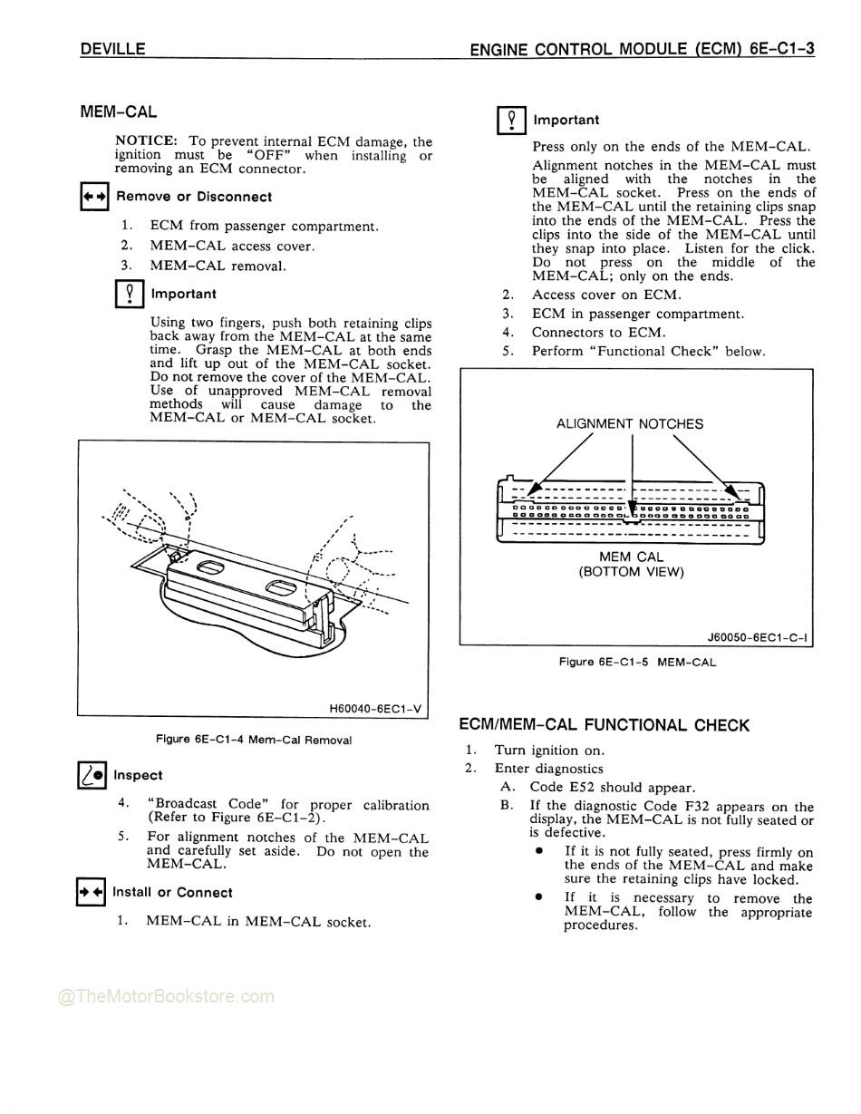 1989 Cadillac DeVille, Fleetwood Shop Manual - Engine Control Module 1989 Cadillac DeVille, Fleetwood Shop Manual - Engine Control Module