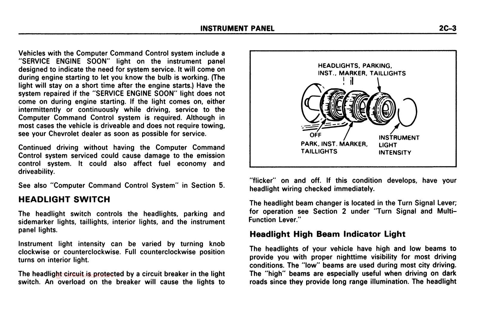 1989 Camaro Owner's Manual - Sample Page