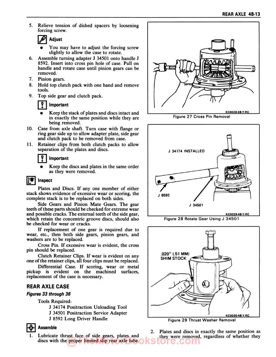 1989 Chevy Corvette Service Manual - Sample Page - Rear Axle