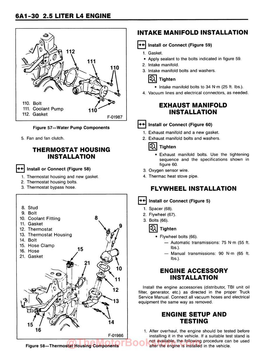 1989 Chevy LD Truck Unit Repair Manual - Sample Page - 2.5 Liter L4 Engine