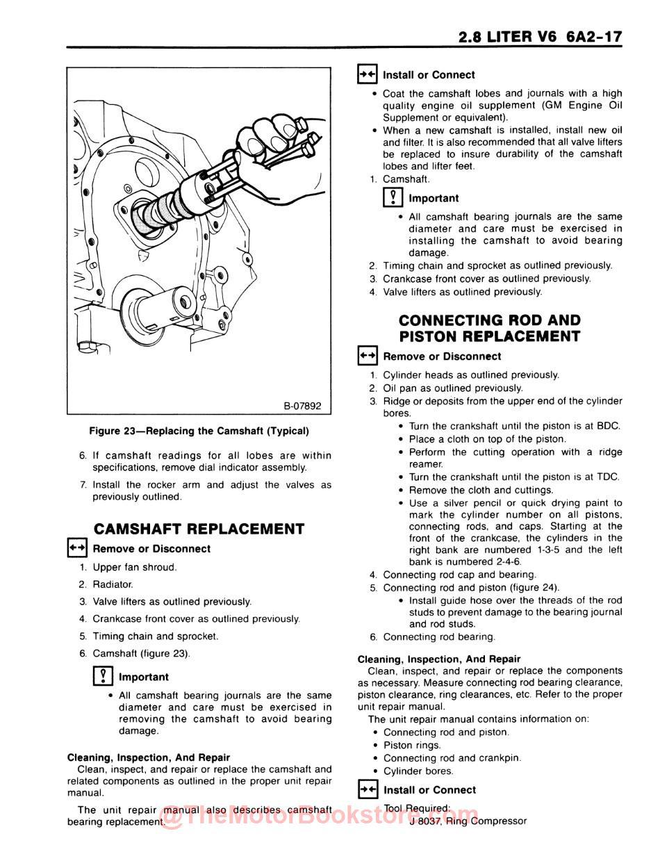 1989 Chevy S-10 LD Truck Service Manual - Sample Page - 2.8 Liter V6