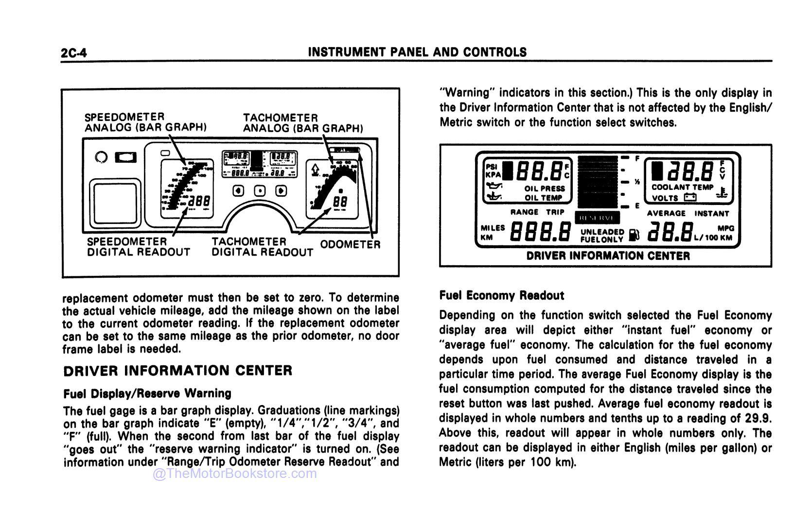 1989 Corvette Owner's Manual - Sample Page