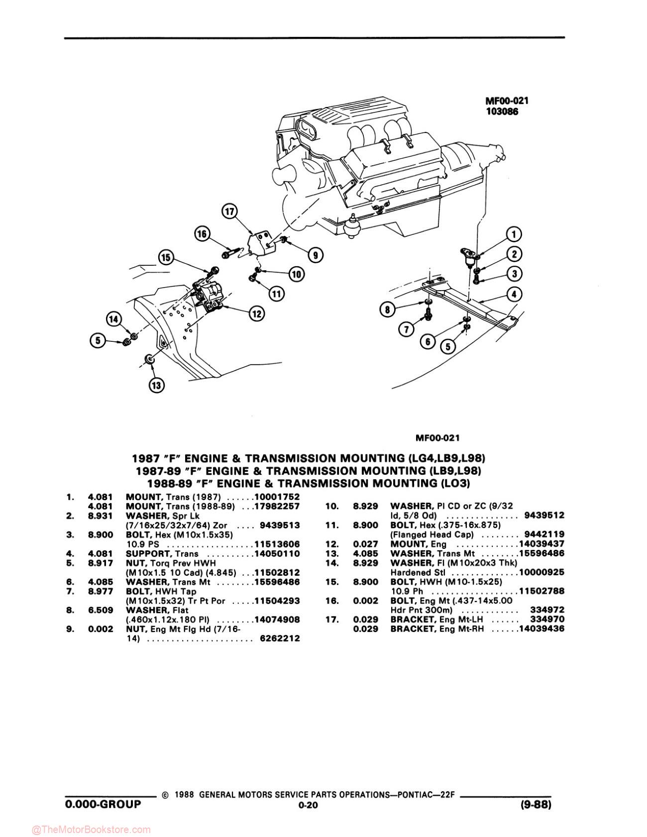 1989 Pontiac Firebird Parts & Illustrations Catalog - Sample Page 1