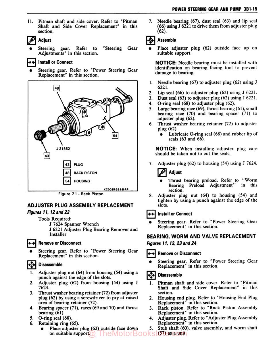 1989 Pontiac Firebird Service Manual - Sample Page - Power Steering