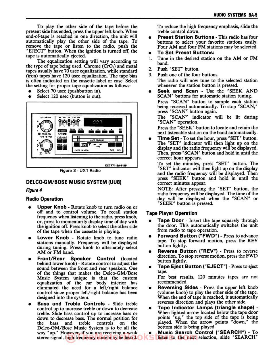 1990 Chevy Camaro Service Manual - Sample Page - Audio Systems