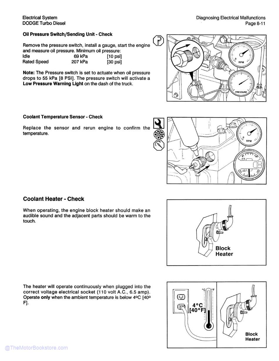 1990 Dodge Truck Cummins 5.9 Diesel Engine Repair Supplement - Sample Page 1