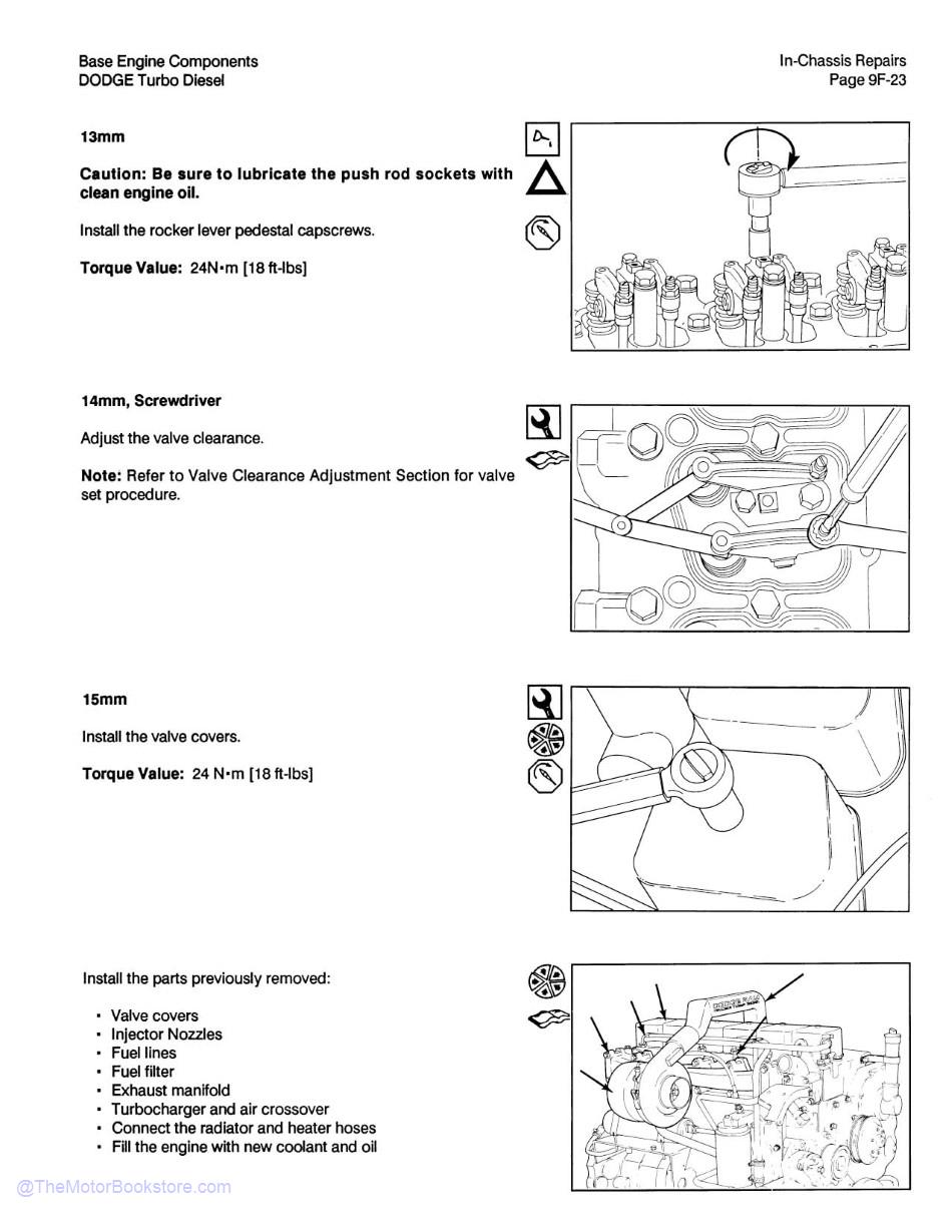 1990 Dodge Truck Cummins 5.9 Diesel Engine Repair Supplement - Sample Page 2