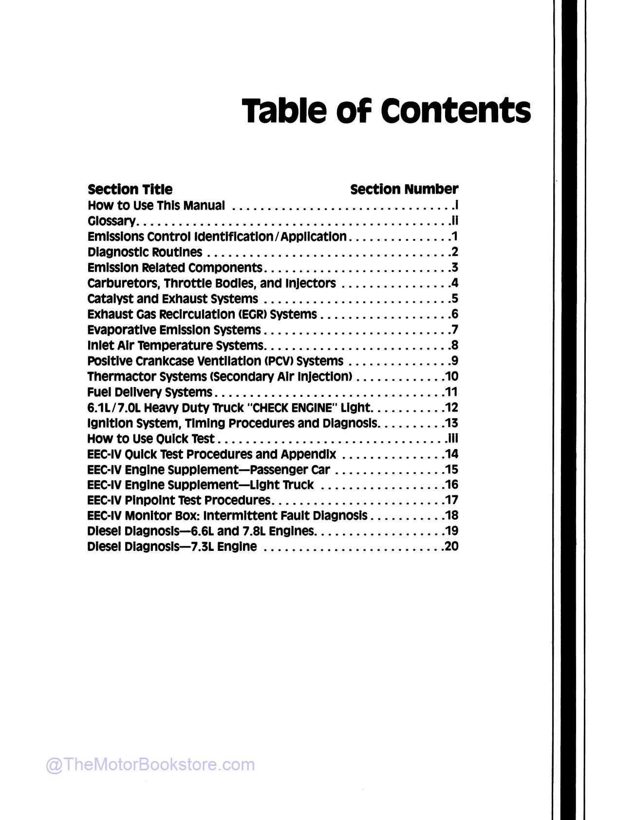 1990 Ford Engine / Emissions Diagnosis Shop Manual - Cars & Trucks