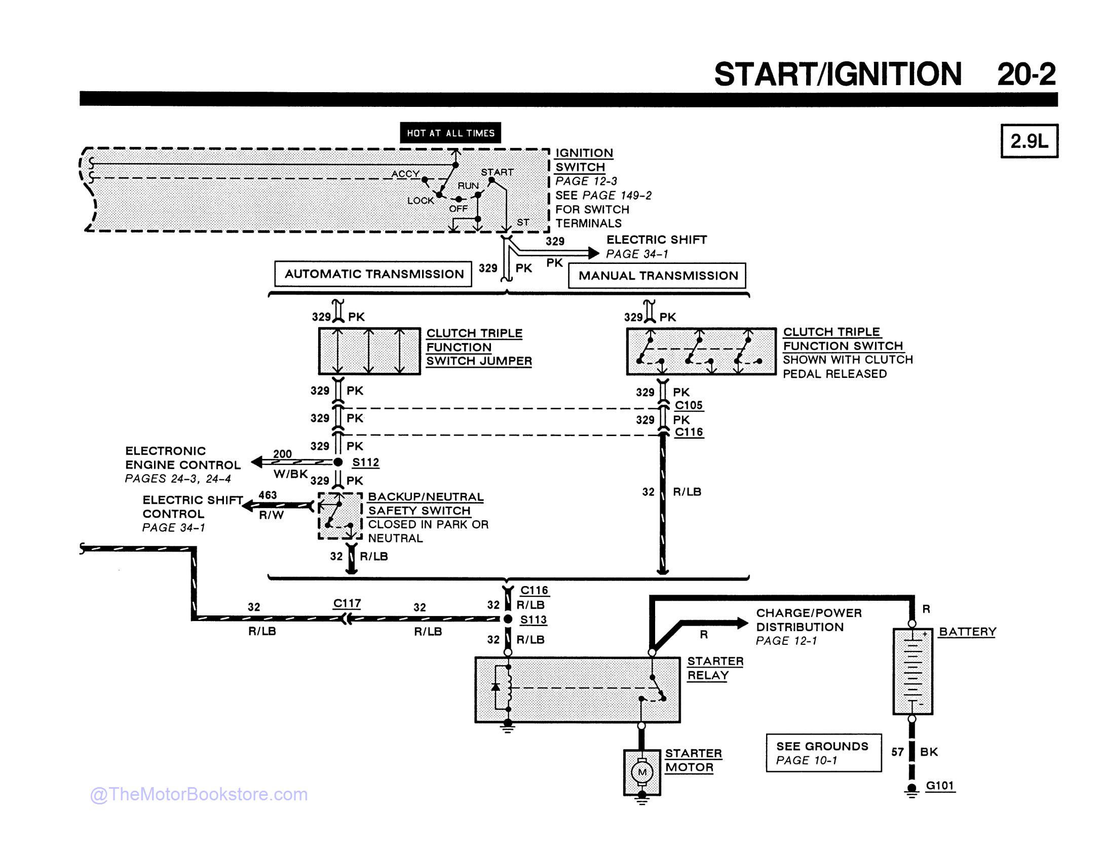 1990 Ford Ranger / Bronco II Electrical / Vacuum Manual - Sample Page 1