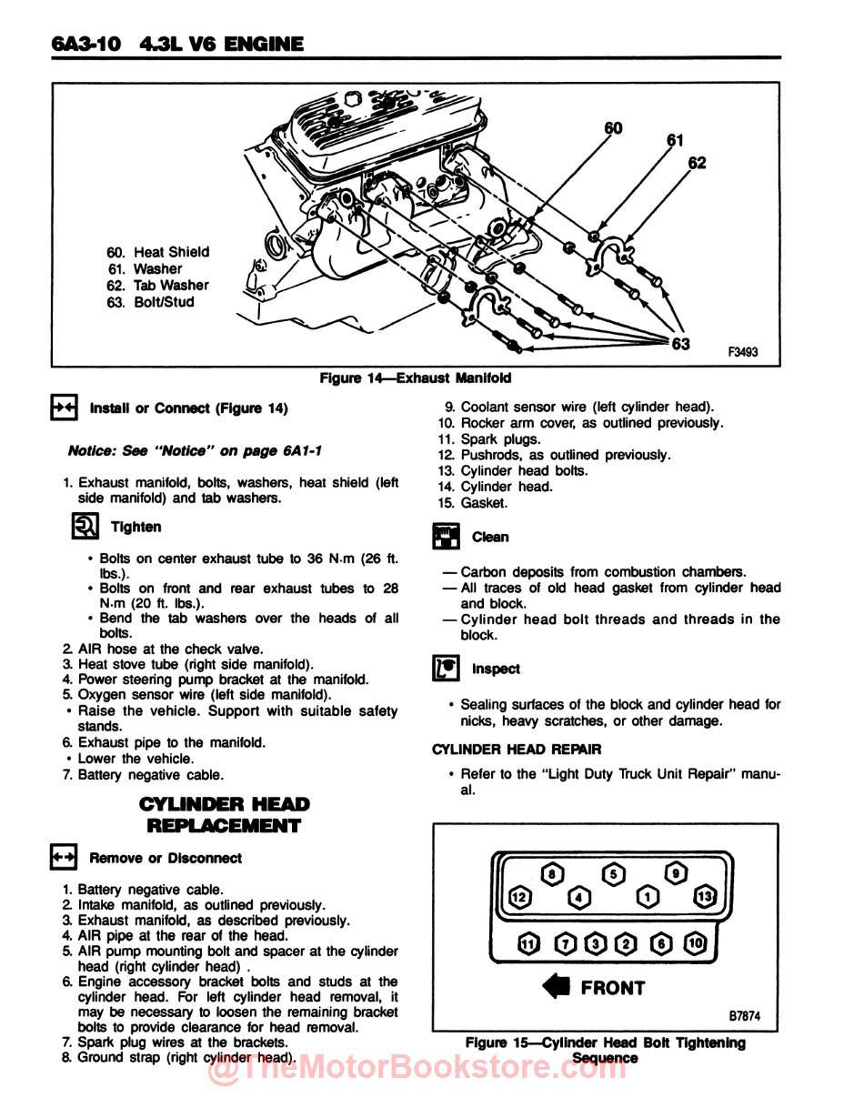 1991 Chevy C-K Pickup Truck Service Manual - Sample Page - 4.3L V6 Engine