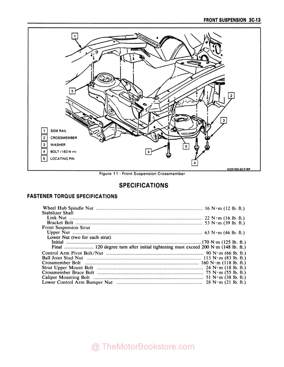 1991 Pontiac Firebird Service Manual - Sample Page - Front Suspension