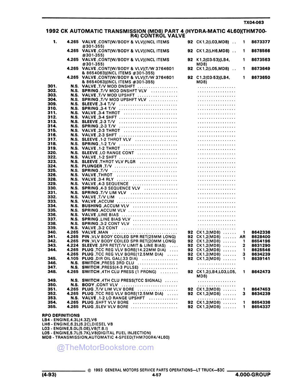 1992 - 1993 Chevrolet & GMC C/K Truck Parts Catalog - Sample Page 2