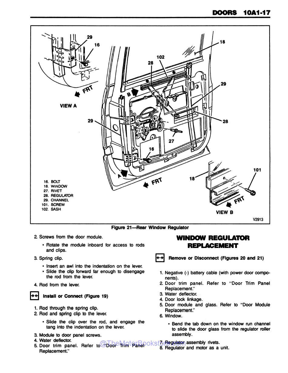 1992 Chevrolet C / K Models Truck Service Manual - Sample Page 2 - Doors