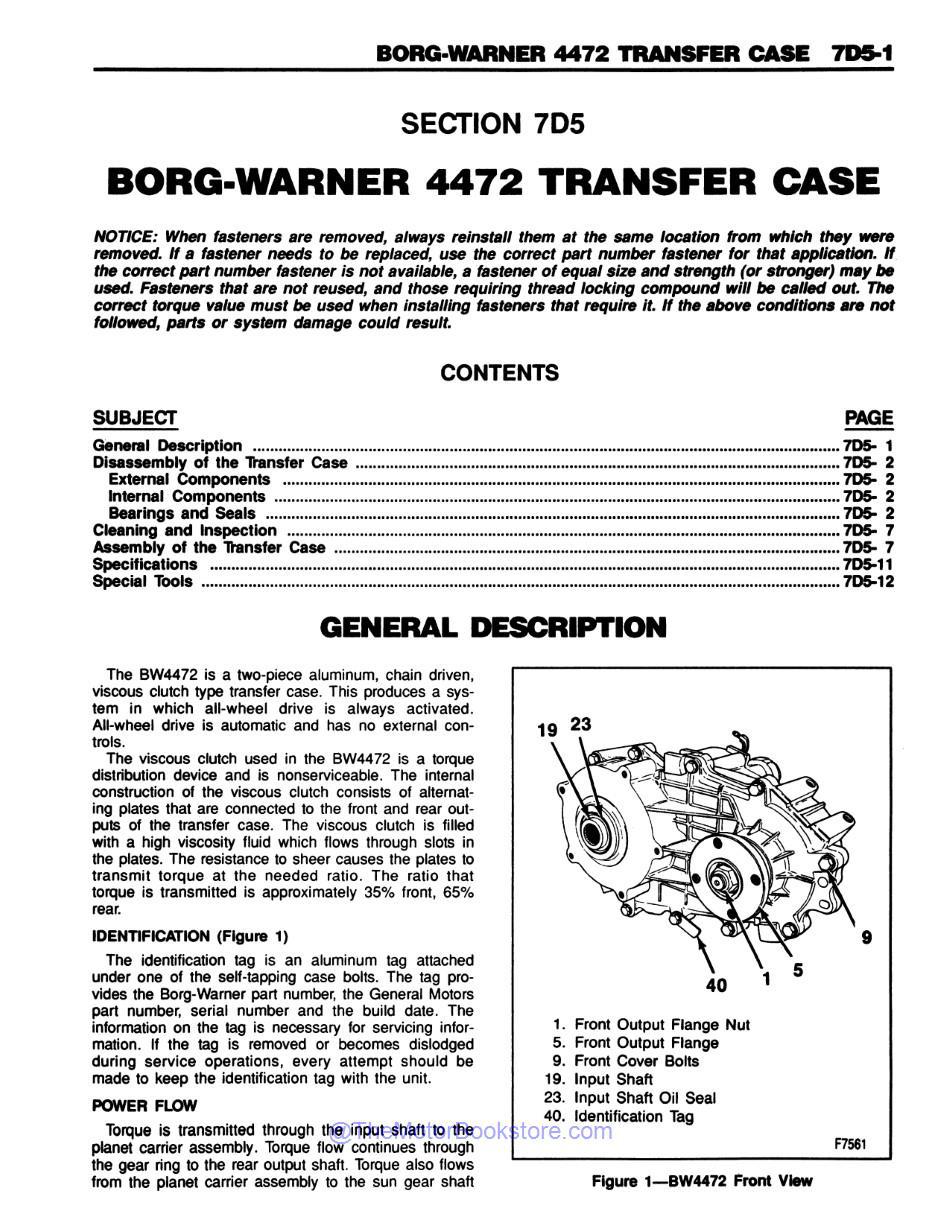 1992 Chevrolet LD Truck Unit Repair Manual - Sample Page 2 - 4472 Transfer Case