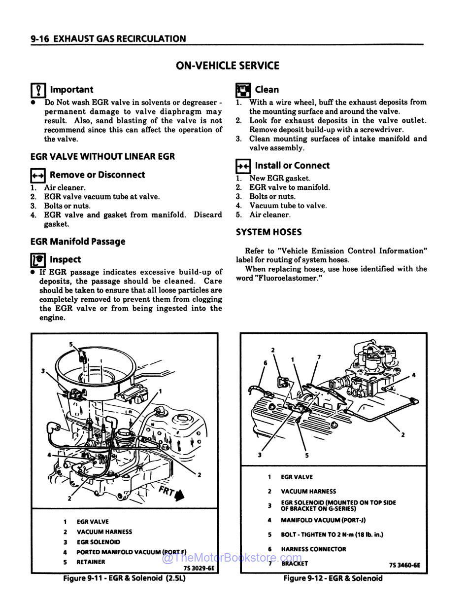 1992 Chevrolet S-10 Models Truck Service Manual - Sample Page 2 - Exhaust Gas Recirculation