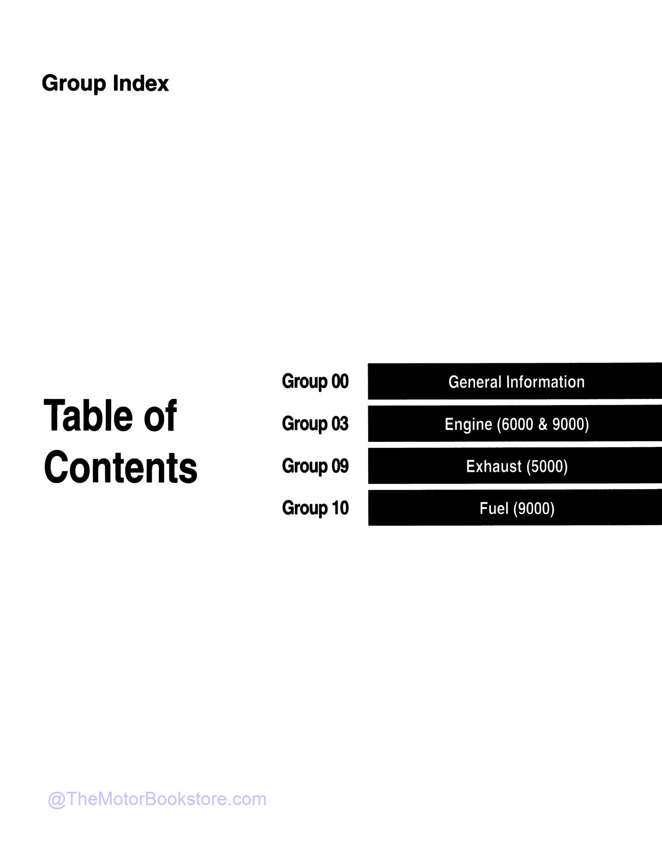 1992 Ford Ranger, Explorer, Aerostar Service Manual  - Table of Contents 2