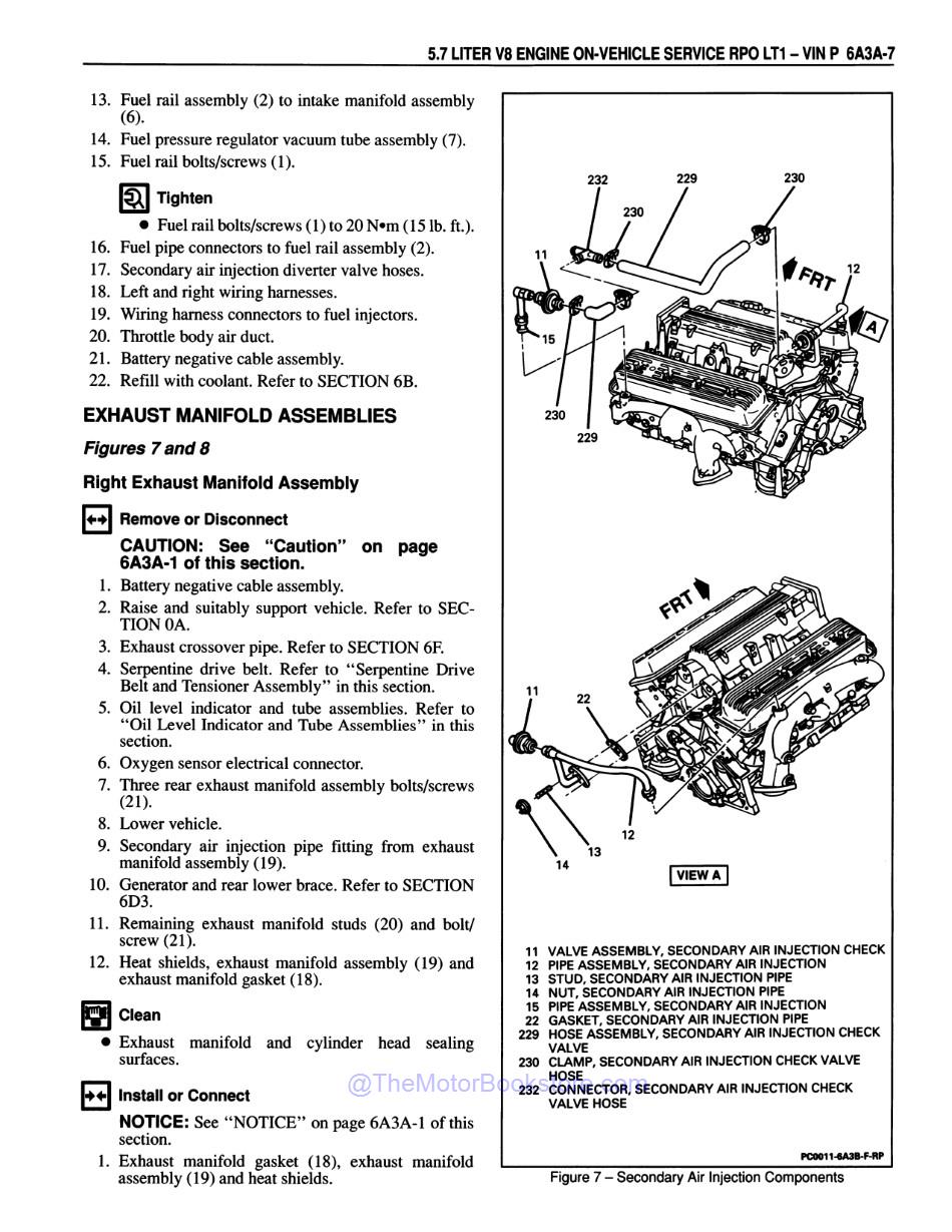 1993 Chevrolet Camaro Service Manual - Sample Page 1- 5.7L V8 LT1