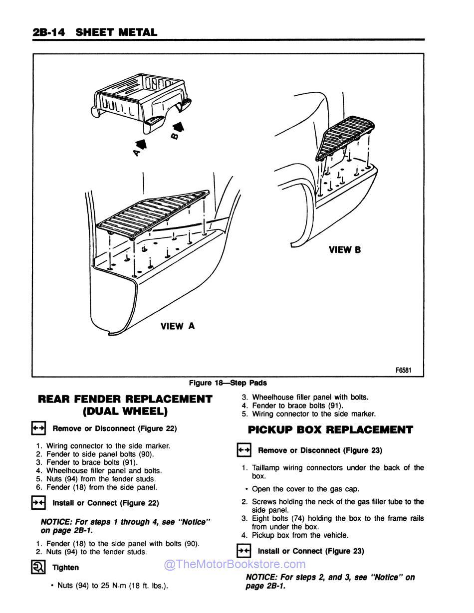 1993 Chevrolet C / K Models Truck Service Manual - Sample Page 1 - Sheet Metal