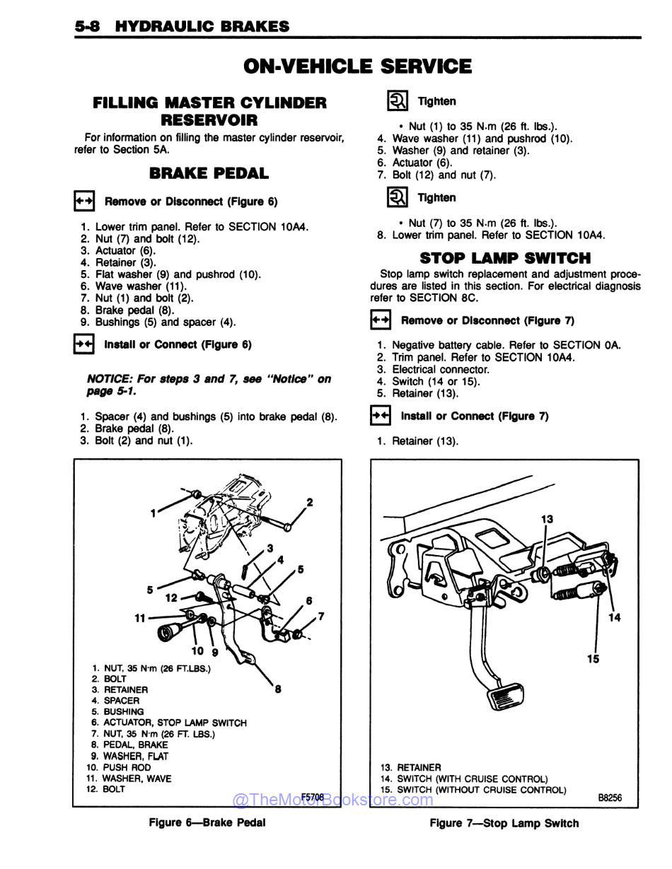 1993 Chevrolet S-10 Models Truck Service Manual - Sample Page 1 - Hydraulic Brakes