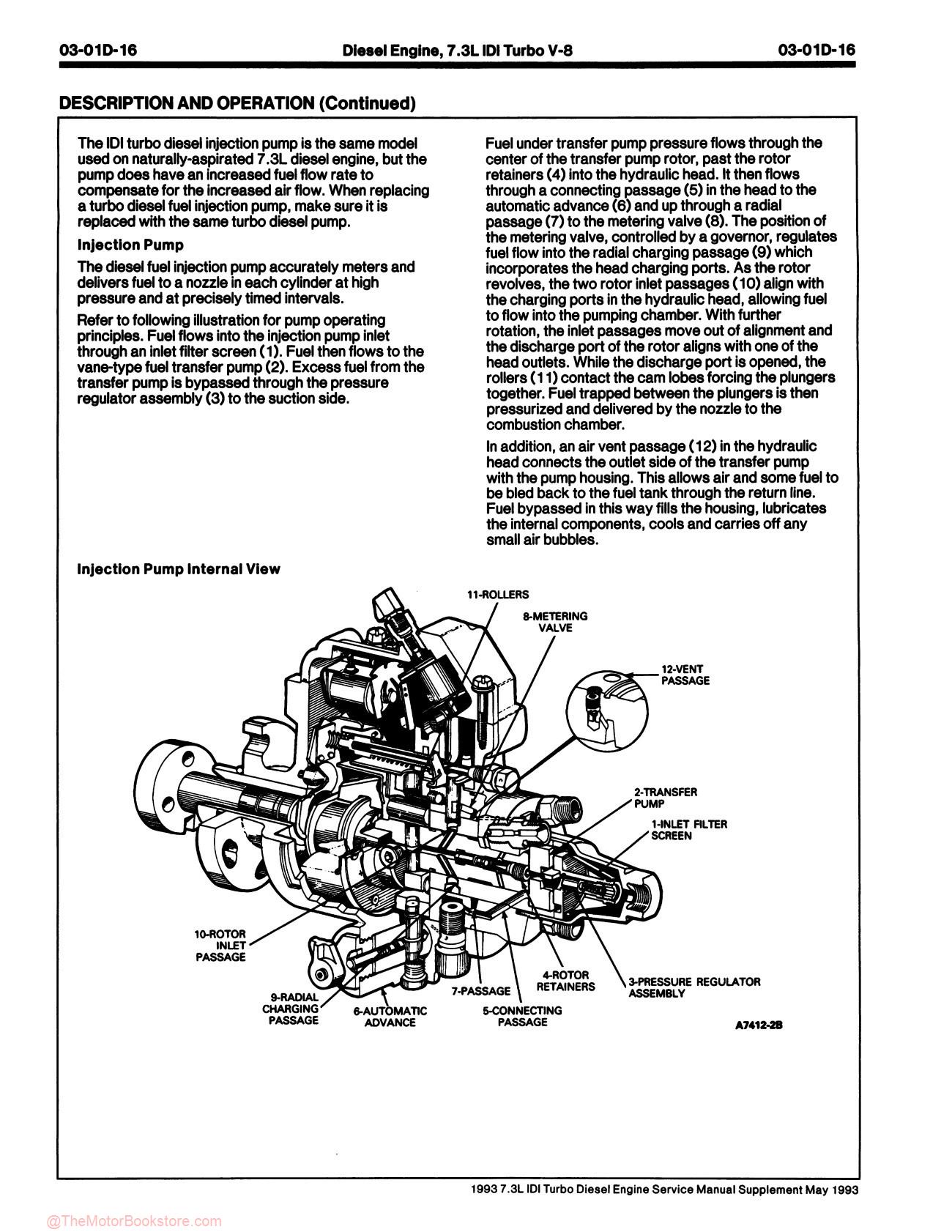 1993 Ford 7.3L IDI Turbo Diesel Service Manual Supplement - Sample Page 1