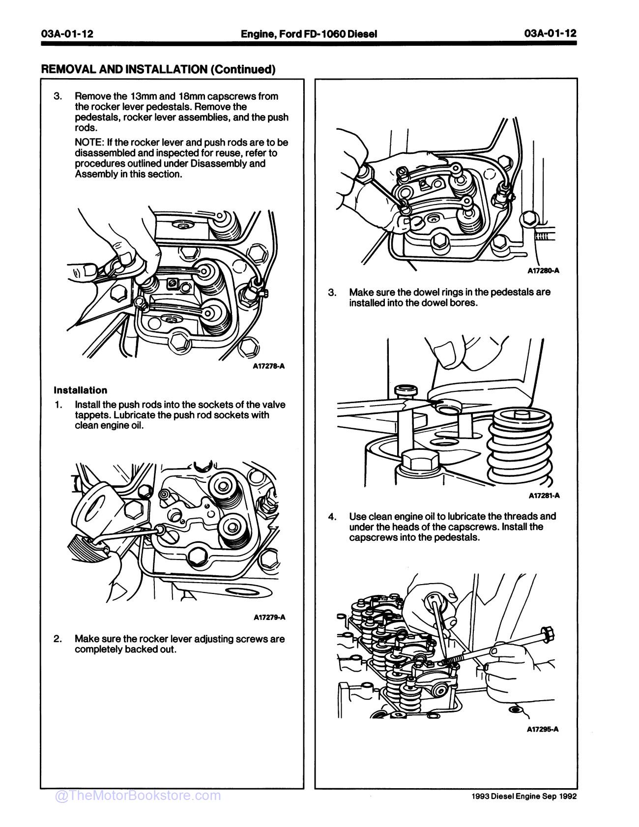 1993 Ford FD-1060, FD-1460, 6.6L, & 7.8L Diesel Engine Service Manual - Sample Page