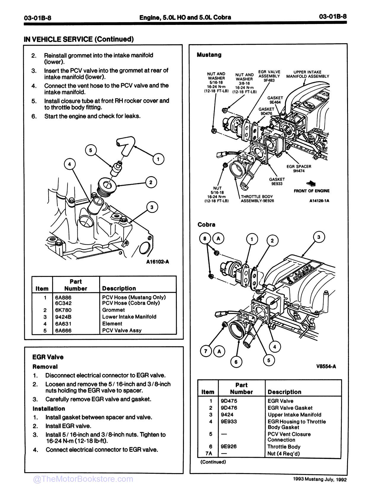 1993 Ford Mustang Service Manual - Sample Page 1