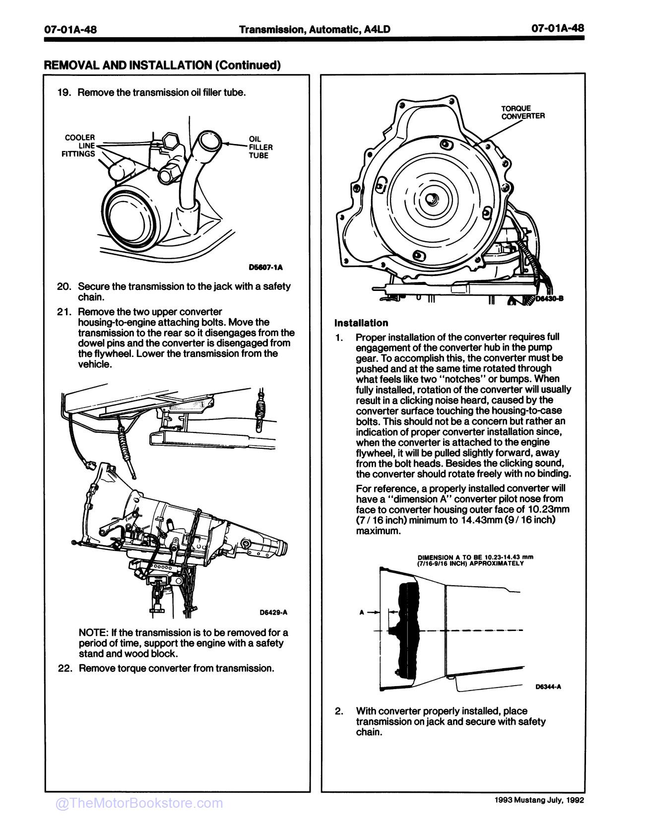 1993 Ford Mustang Service Manual - Sample Page 2