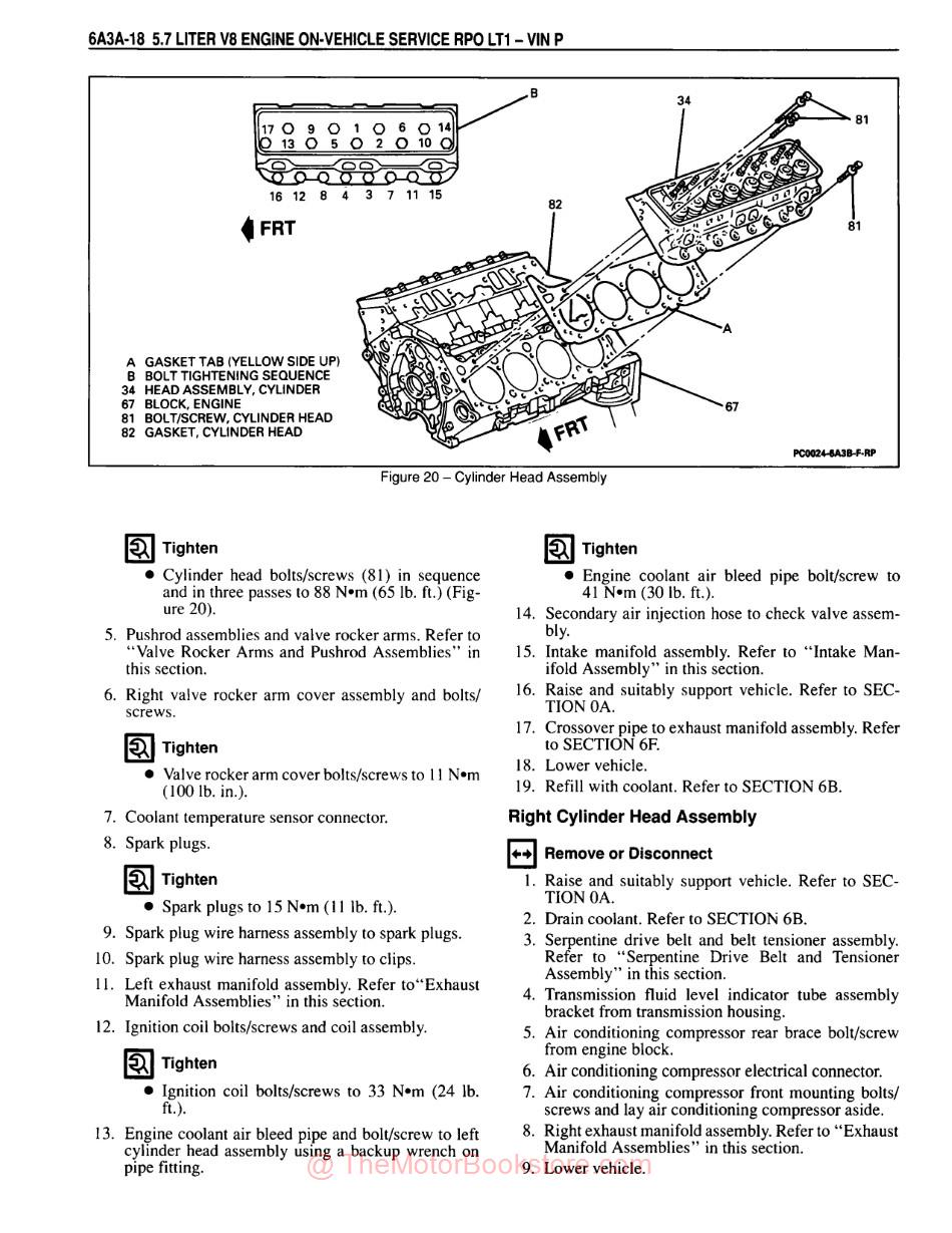 1993 Pontiac Firebird Service Manual - Sample Page - 5.7L  V8 - Cylinder Heads