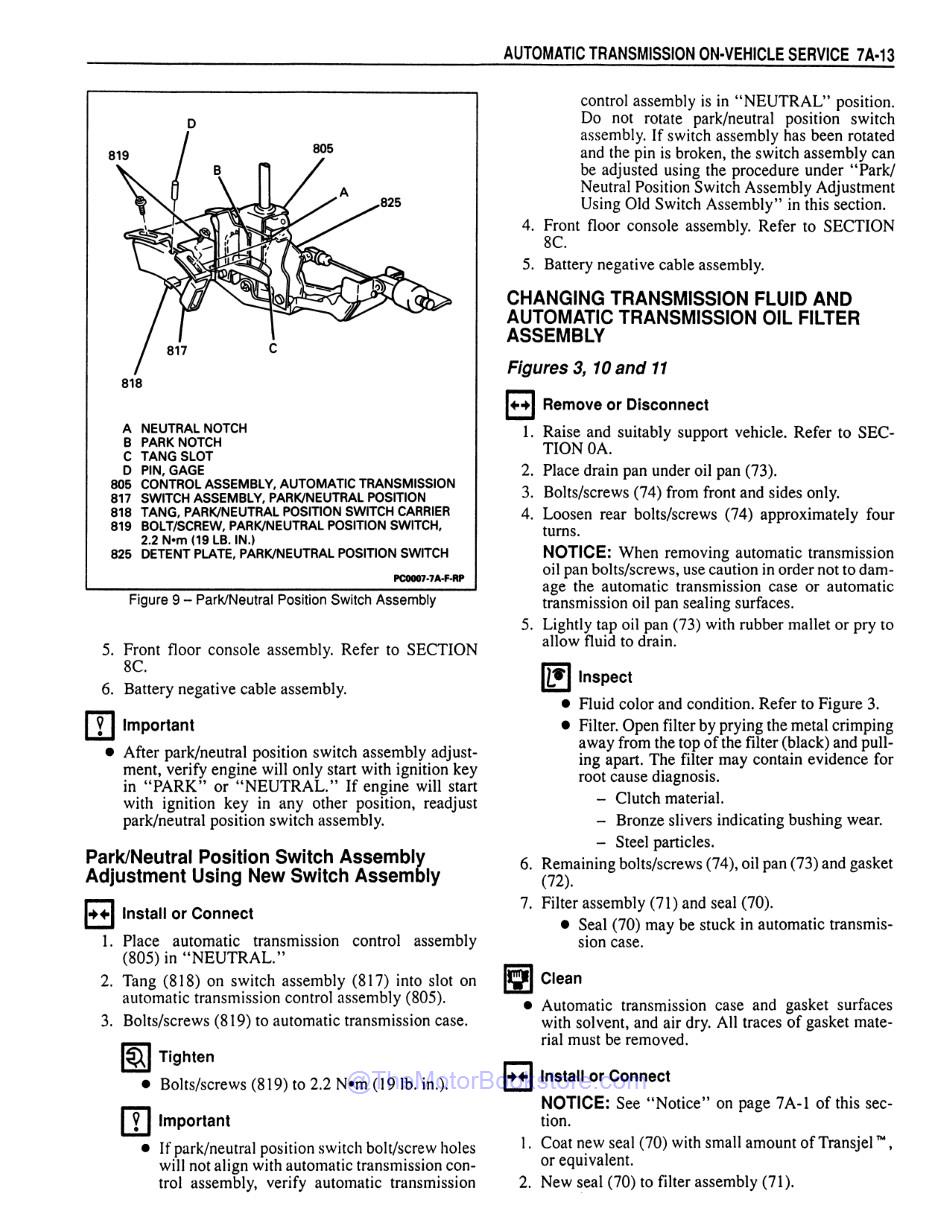 1994 Camaro Firebird Service Manual 2 Book Set - Sample Page 2 - Automatic Transmission