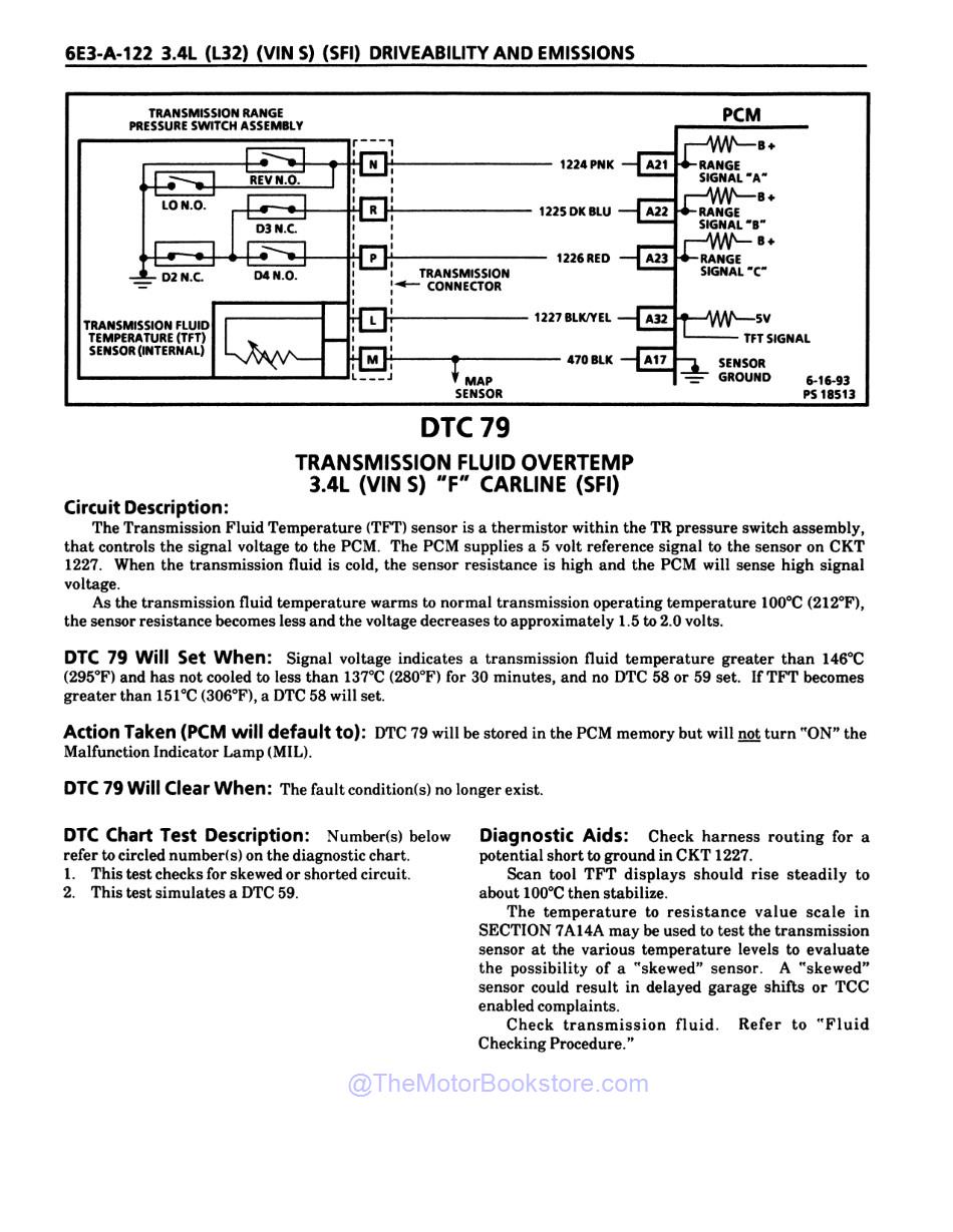 1994 Camaro Firebird Service Manual 2 Book Set - Sample Page 3 - Transmission Fluid Overtemp