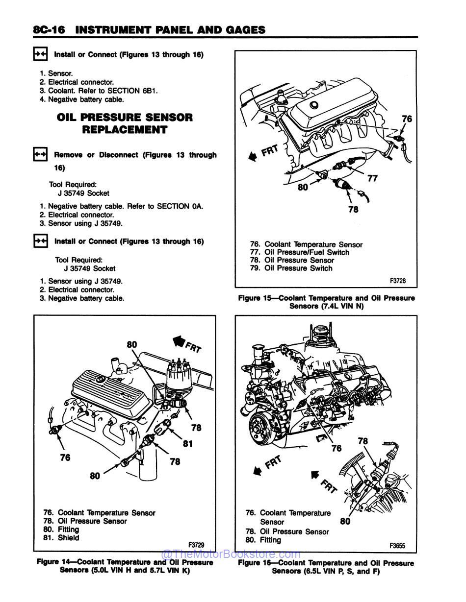 1994 Chevrolet & GMC C / K Truck Service Manual - Sample Page 3 - Instrument Panel and Gages