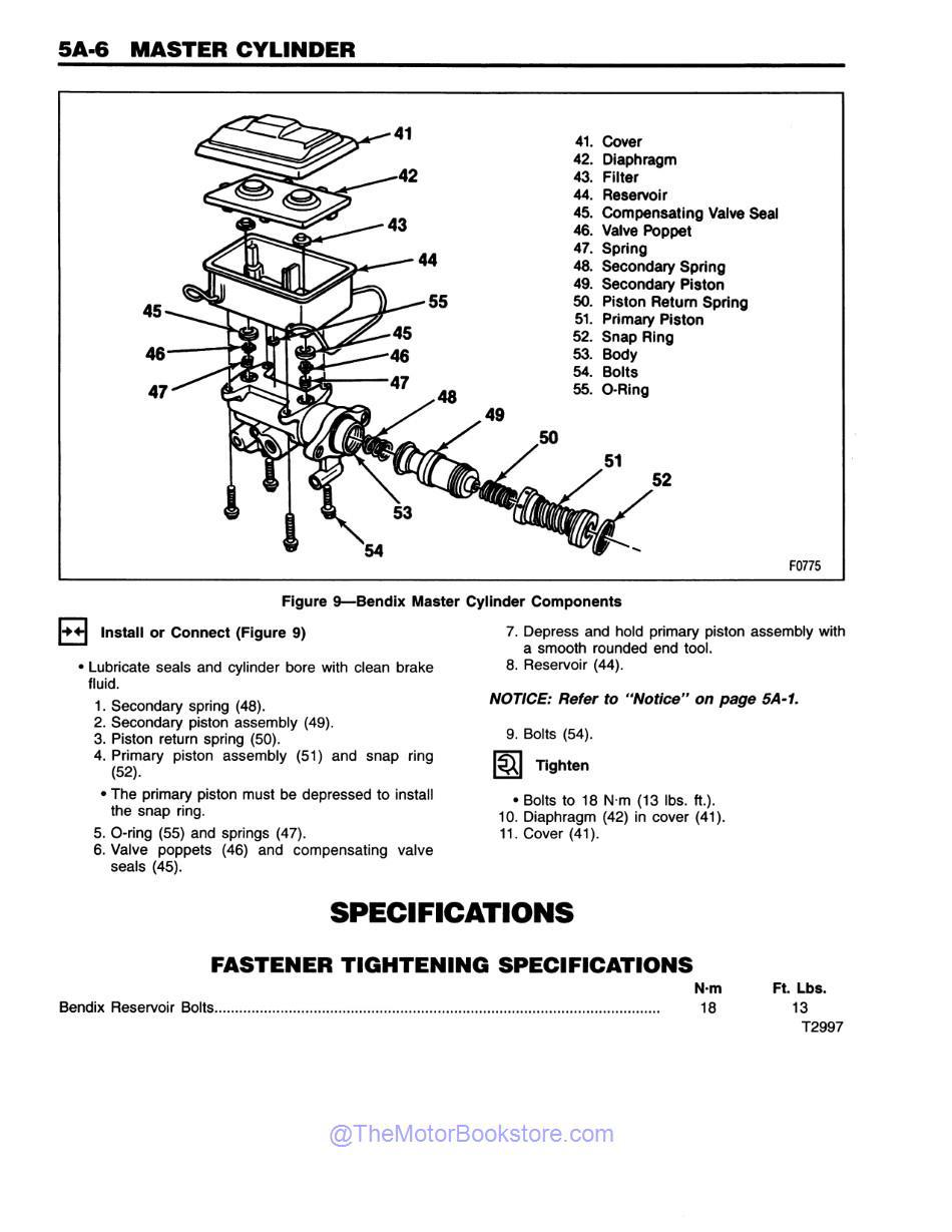 1994 Chevrolet & GMC LD Truck Unit Repair Manual - Sample Page 2 - Master Cylinder