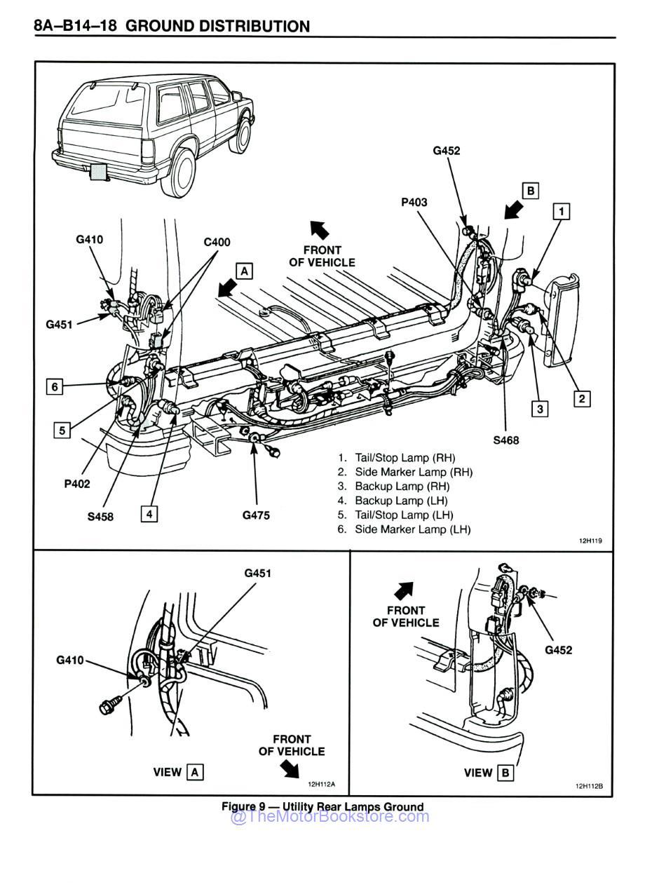 1994 Chevrolet & GMC S/T Driveability, Emissions and Electrical Diagnosis Manual - Sample Page 3 - Ground Distribution