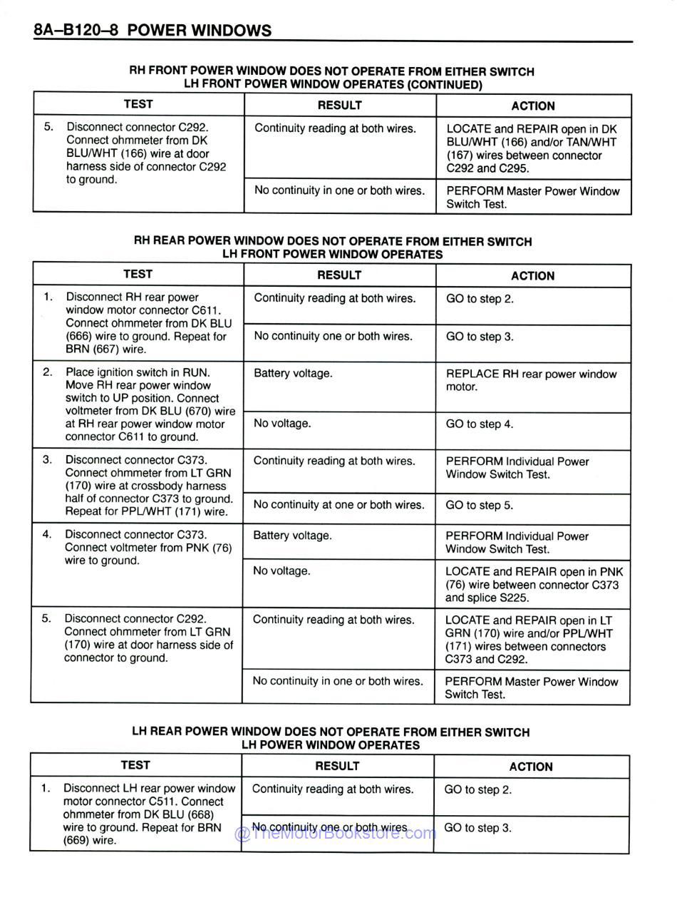 1994 Chevrolet & GMC S/T Driveability, Emissions and Electrical Diagnosis Manual - Sample Page 4 - Power Windows