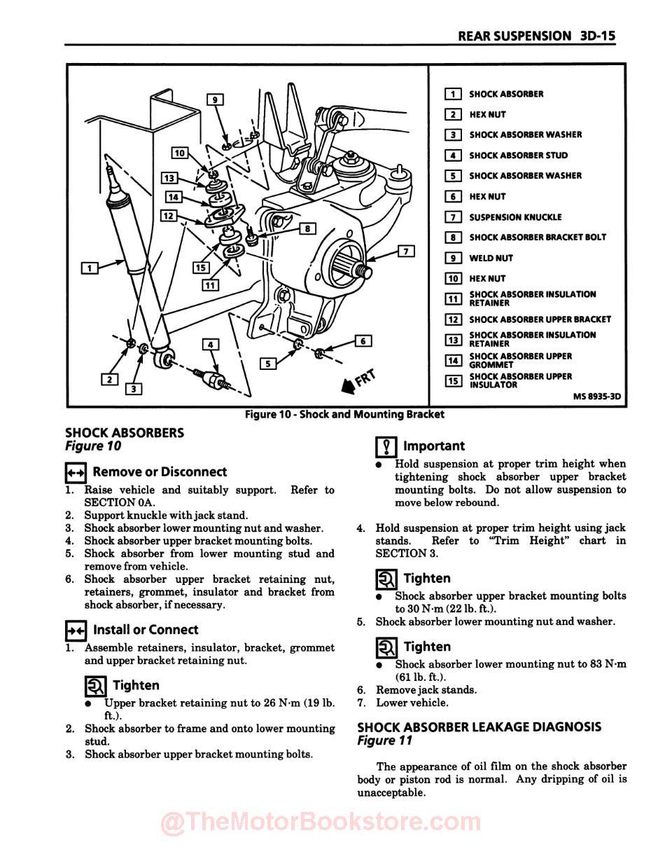 1994 Chevy Corvette Service Manual - Sample Page - Rear Suspension