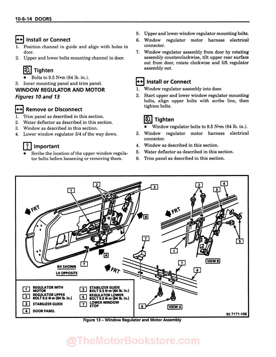 1994 Chevy Corvette Service Manual - Sample Page - Doors