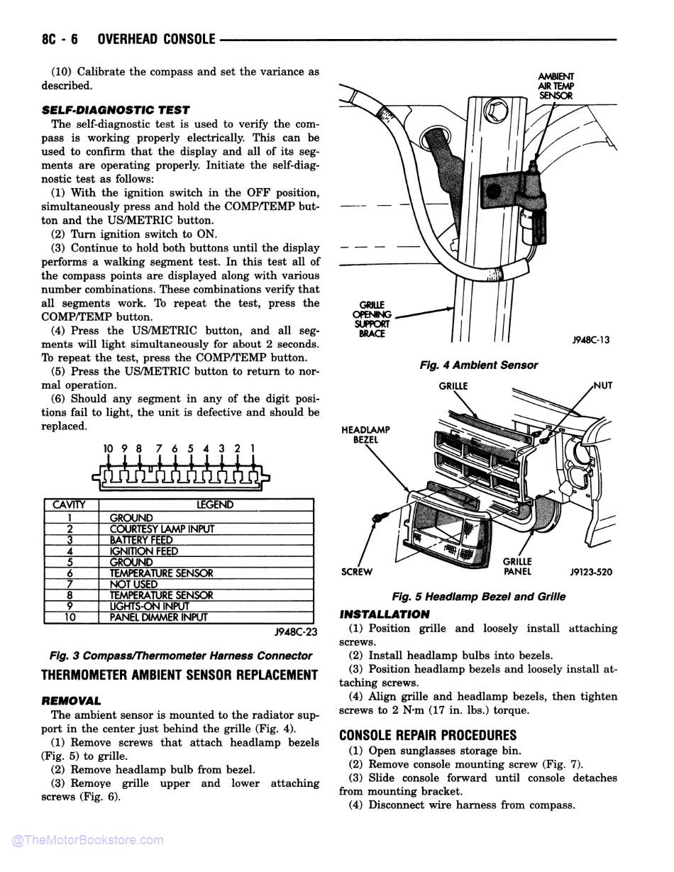 1994 Dodge Dakota Truck Shop Manual - OEM - Sample Page 1