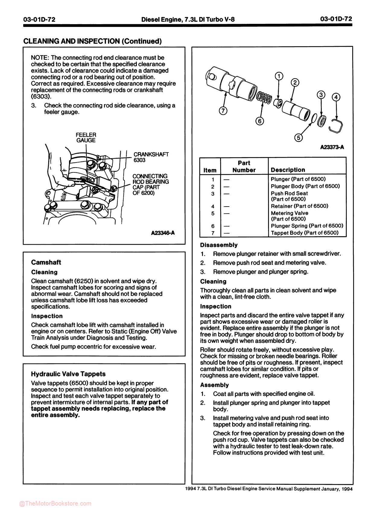 1994 Ford 7.3L DI Turbo Diesel Service Manual Supplement - Sample Page 1