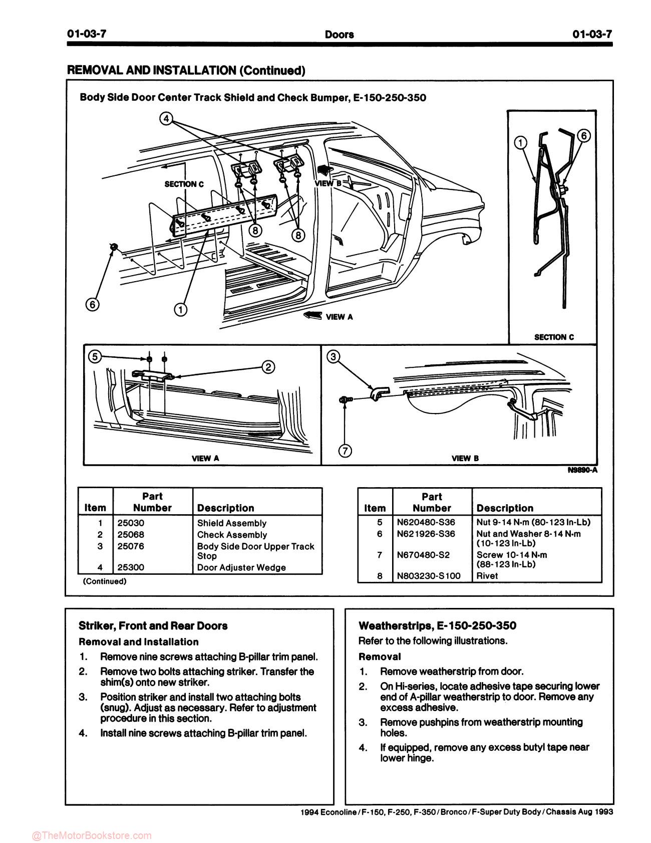1994 Ford Truck Service Manual - F-150-350, F-Super Duty, Bronco, & Econoline - Sample Page 1