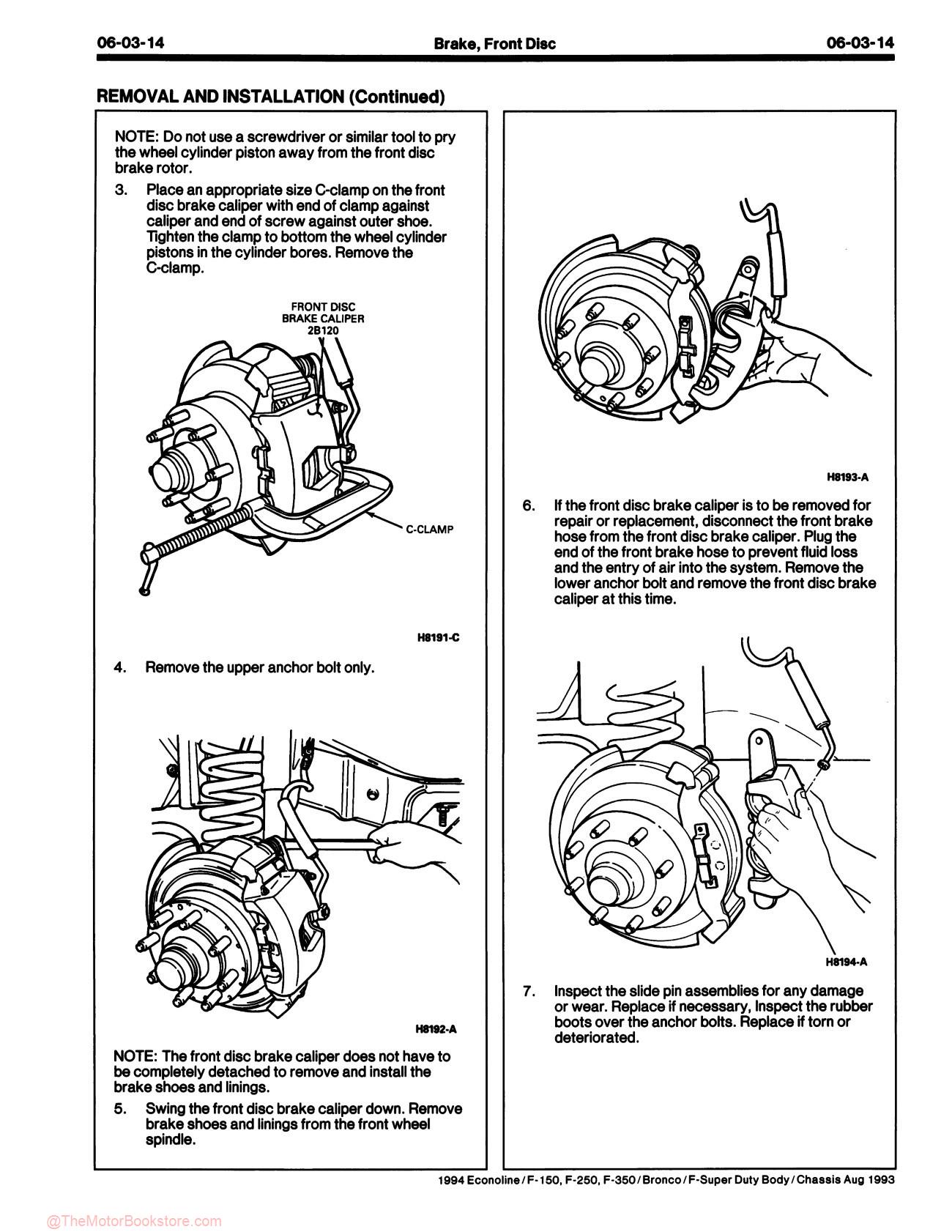 1994 Ford Truck Service Manual - F-150-350, F-Super Duty, Bronco, & Econoline - Sample Page 2