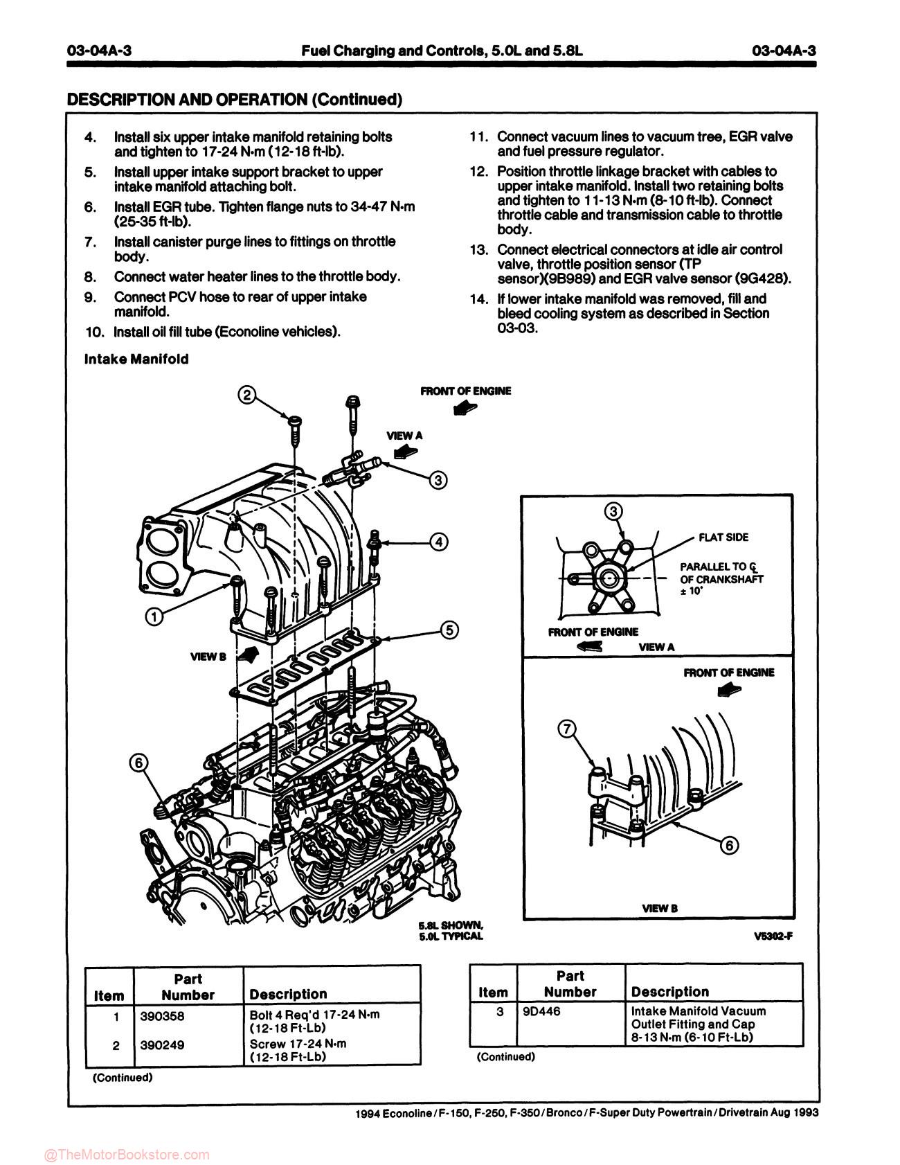 1994 Ford Truck Service Manual - F-150-350, F-Super Duty, Bronco, & Econoline - Sample Page 4