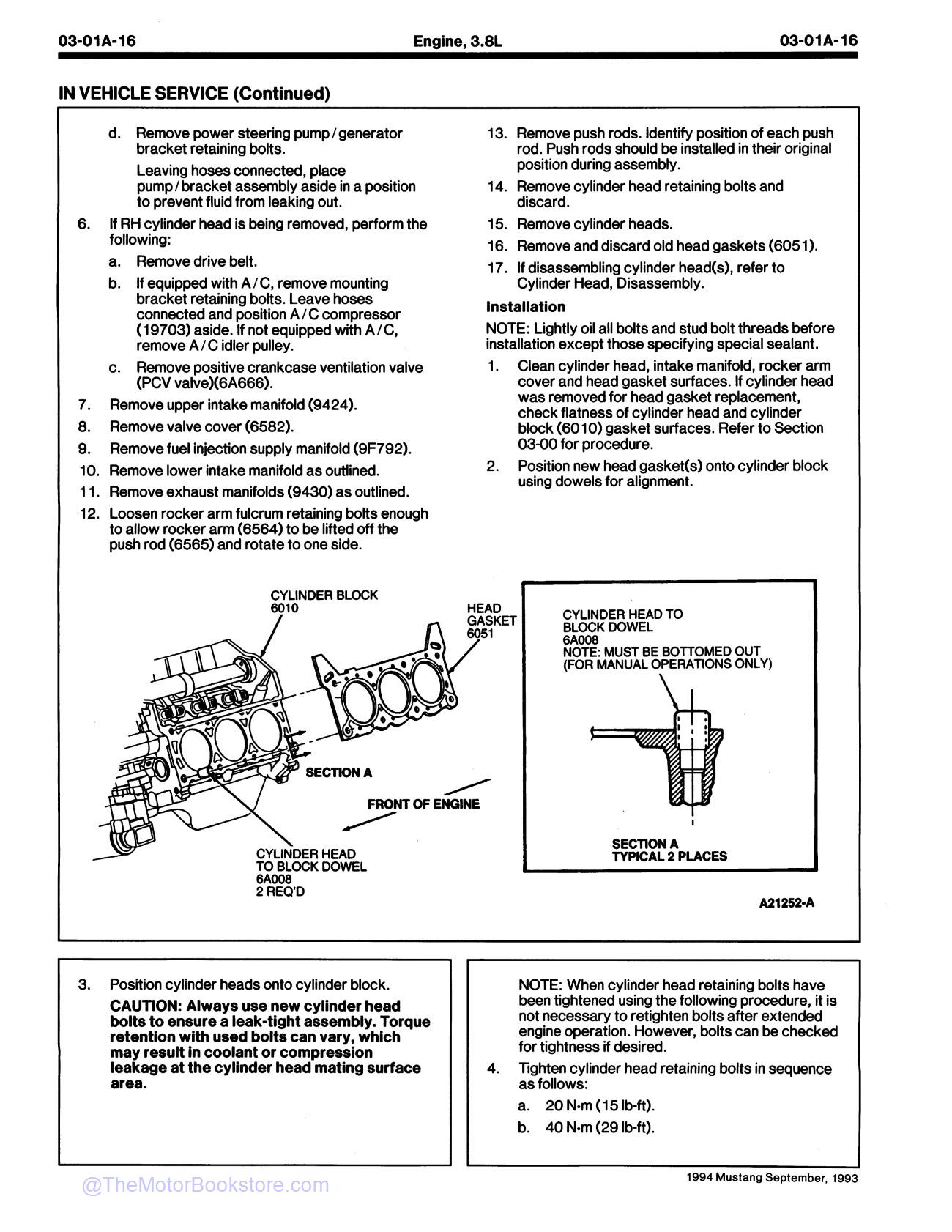 1994 Ford Mustang Service Manual - Sample Page 1