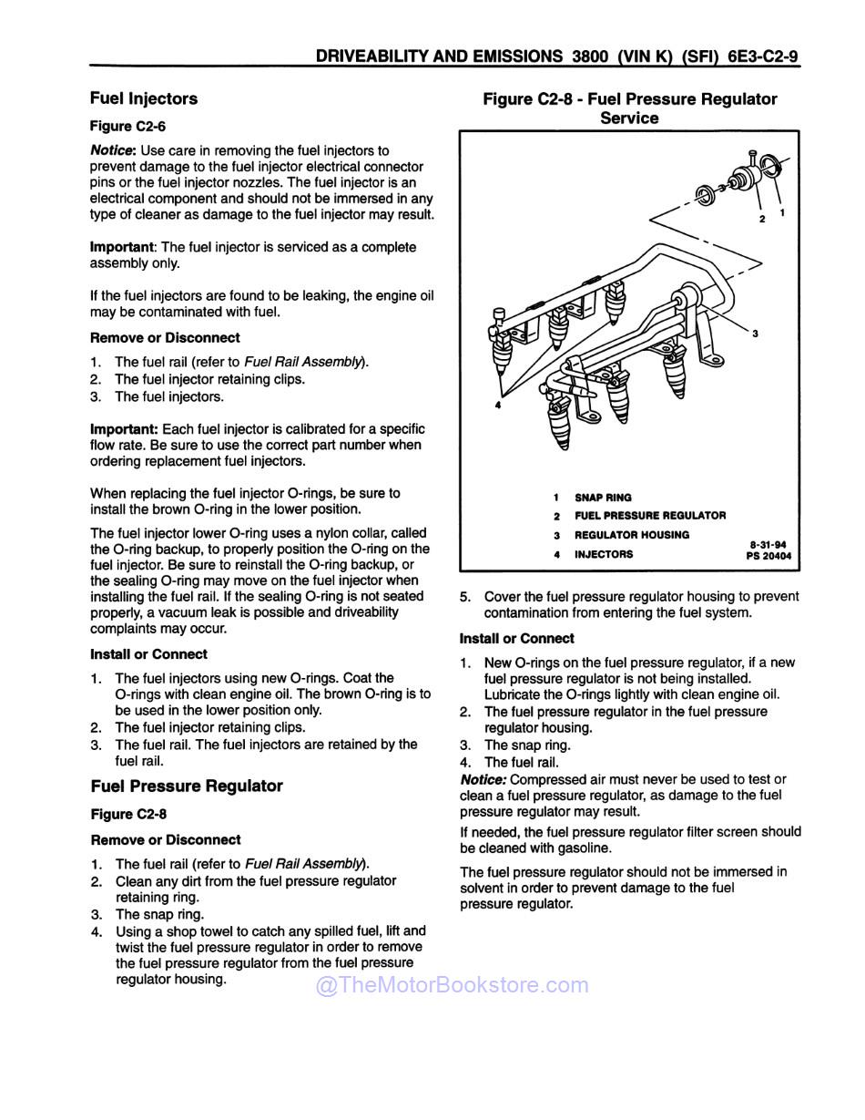 1995 Camaro Firebird Service Manual 3 Book Set - Sample Page 5 - Fuel Injectors